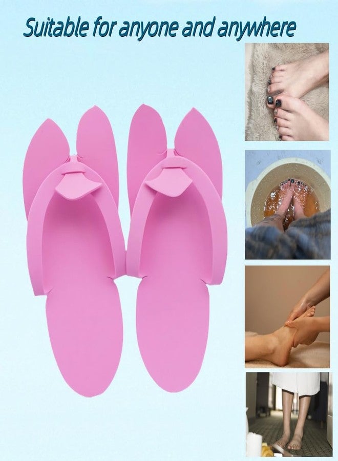 Khakho Pedicure Slippers Disposable Flip Flops for Pedicures 12 Pair Pink Pedicure Flip Flops for Women Salon Spa Beach Party Guests - Image 5